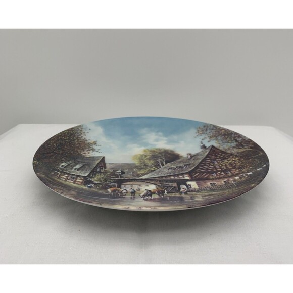 At The Horse Trough Collector Plate COA & Box 1991 Helmut Glossl Artist Germany - Picture 5 of 12